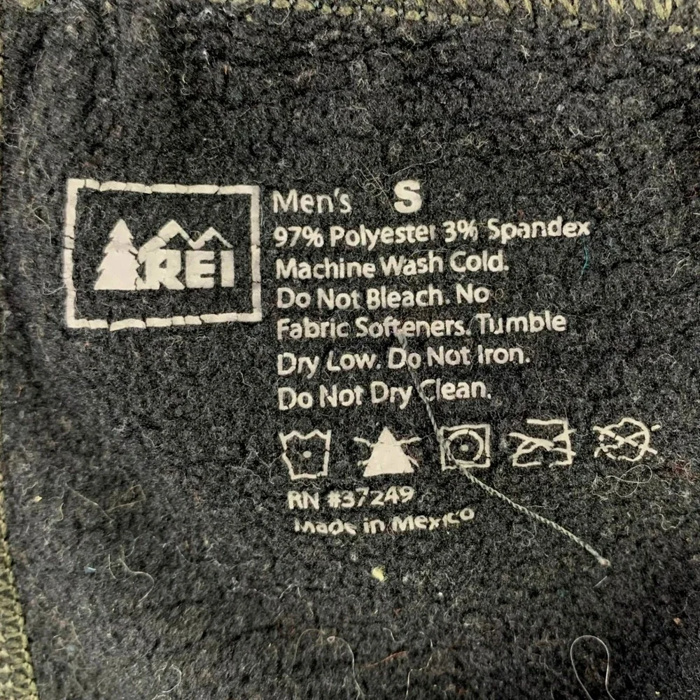 REI Midweight Base Layer Bottoms Mens S Gray Grid Fleece Thermal Pants